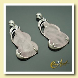 Guitar pendant of Natural Stone - Rose Quartz